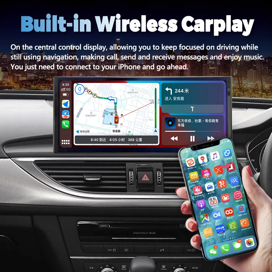 RHD Android 14 Touch Screen For Audi A6 S6 RS6 2012-2019 AHD 9/12.3INCH Carplay Navigation