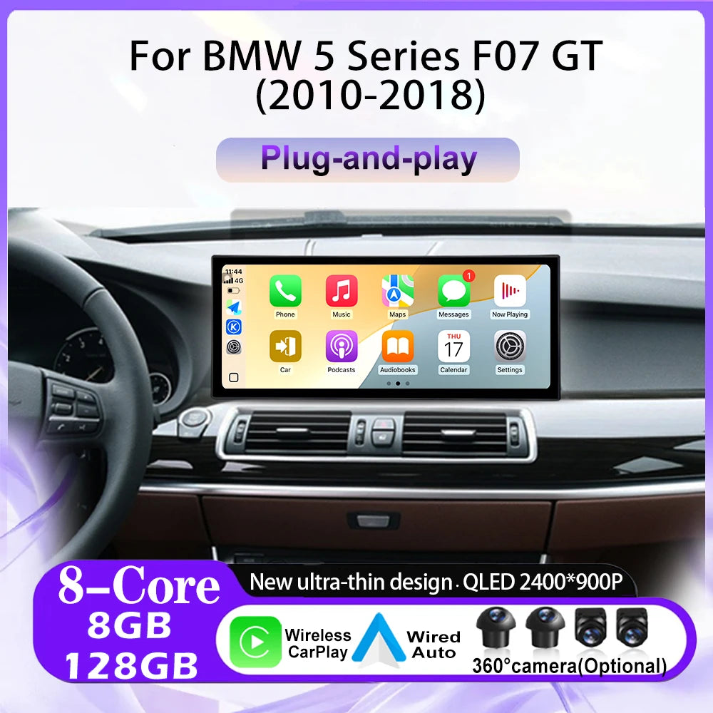 Android 16 CIC / NBT System For BMW 5 Series F07 GT 2010-2018 GPS Carplay Car Radio Video