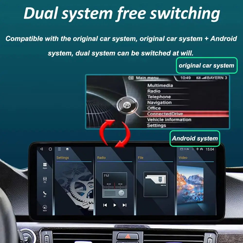 Android 16 Car Video Multimedia Player Carplay 12.3 ‘’ for BMW 5 Series E60 E61 E62 2006 -