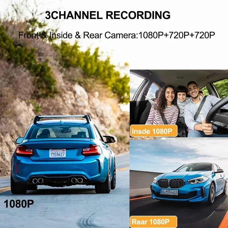 1080P Car Dvr WiFi APP 3/2Lens Dash Cam for Cars Camera for Vehicle Recorder Video Front and Rear Camera  Night Vision Dashcam