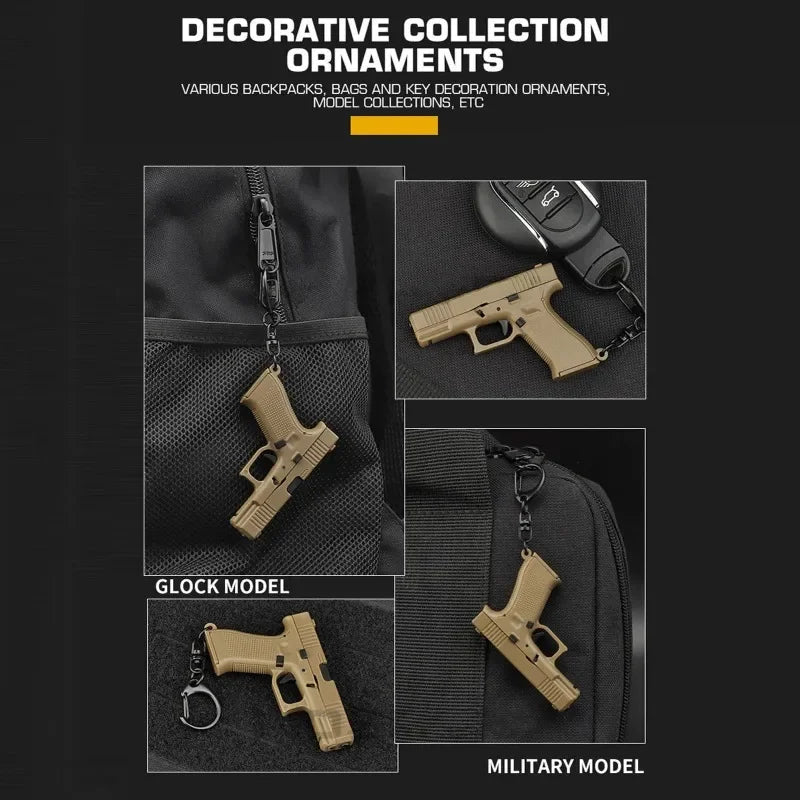 Tactical Pistol Shape Men's Keychain Mini Portable Decorations Detachable G45 Ke for Mini G45 - Automotive LED Light