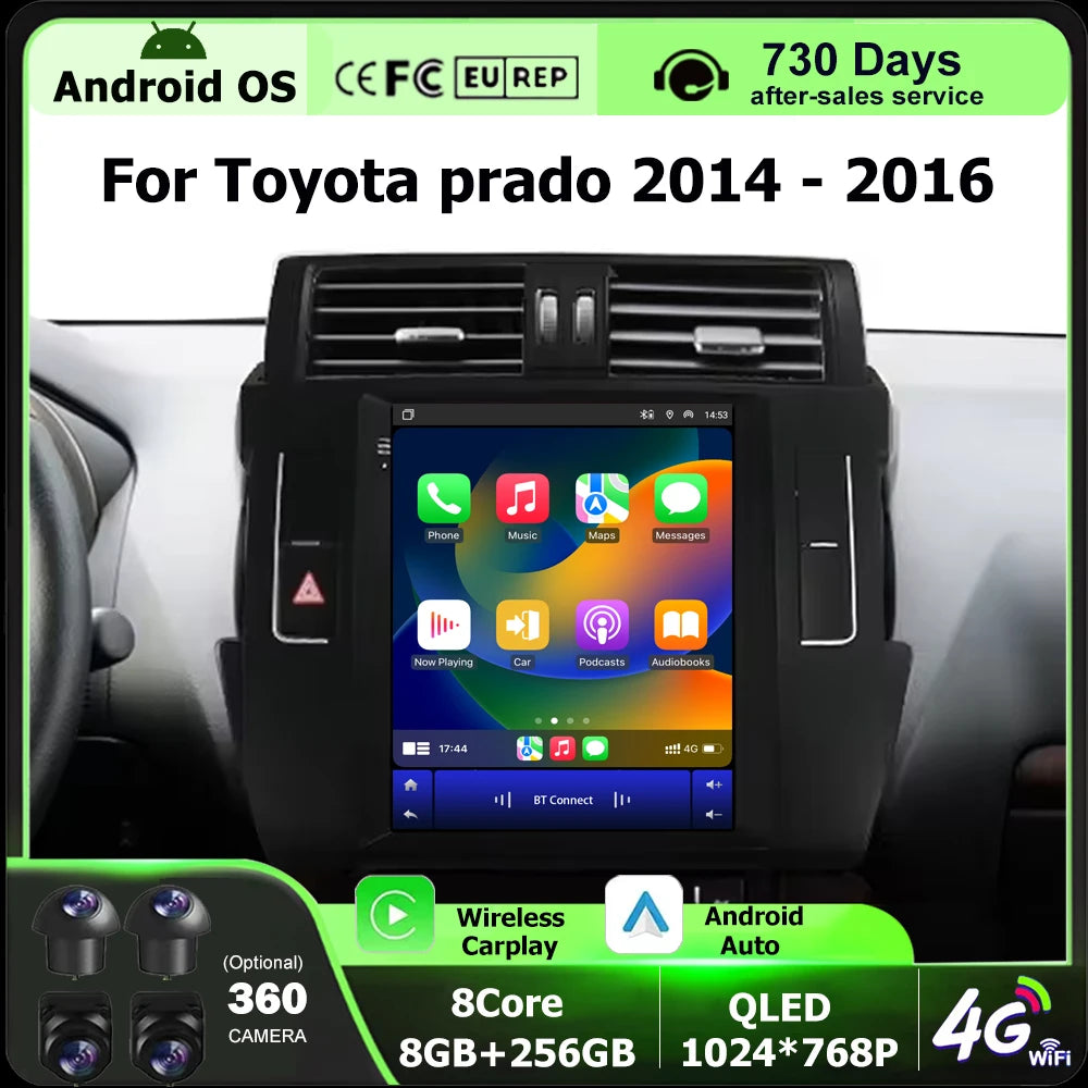 9.7'' Andriod 16 Auto For Toyota prado 2014 2015 2016 Car Radio Multimidia Player GPS Navi
