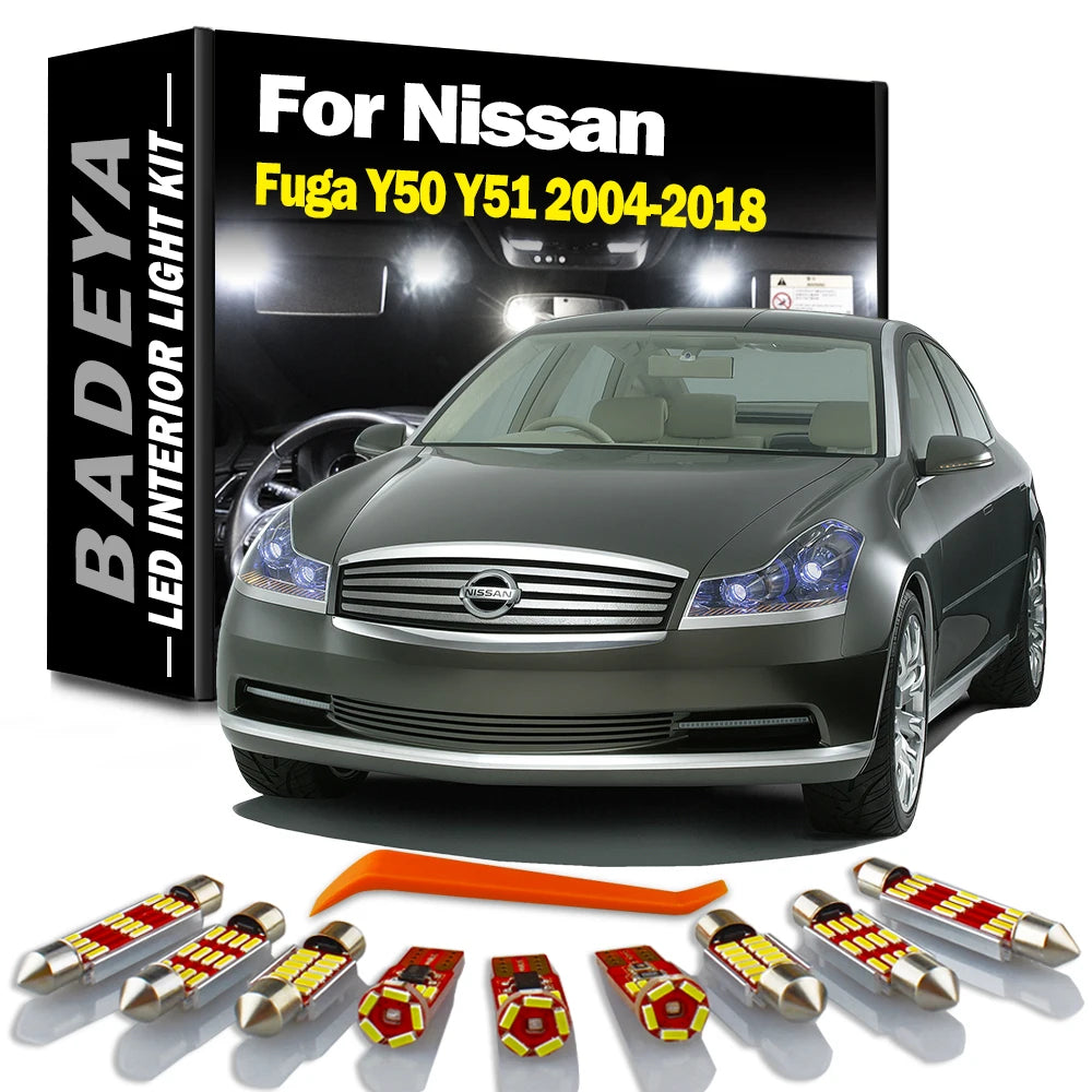 BADEYA LED Interior Door Plate Light Kit For Nissan Fuga Y50 Y51 2004- 2013 2014 2015 2016