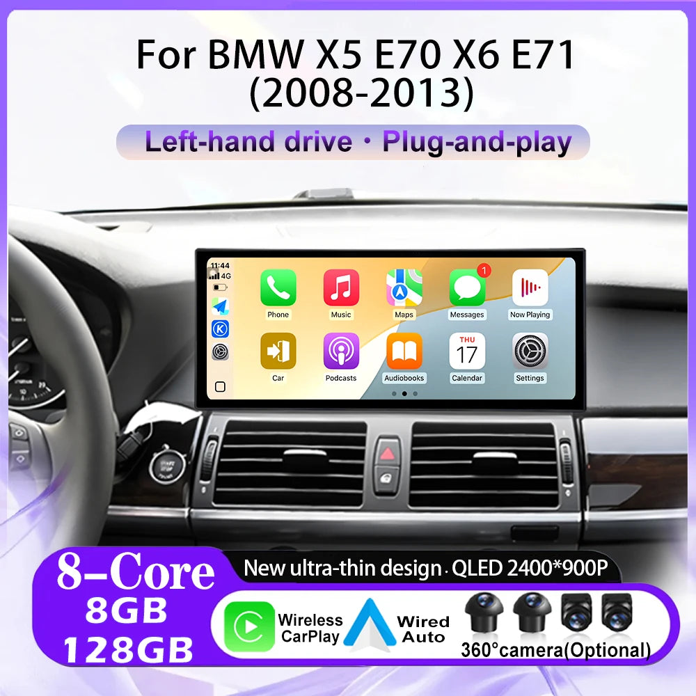 Wifi Car Radio GPS Navigation Android 16 Multimedia Player 4G+WIFI For BMW X5 E70 X6 E71 2