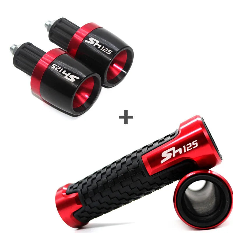 Motorcycle 22mm 7/8" CNC Handlebar Hand Grips Rubber Grip For HONDA SH125 SH125i SH 125 2014 201 - Automotive LED Light