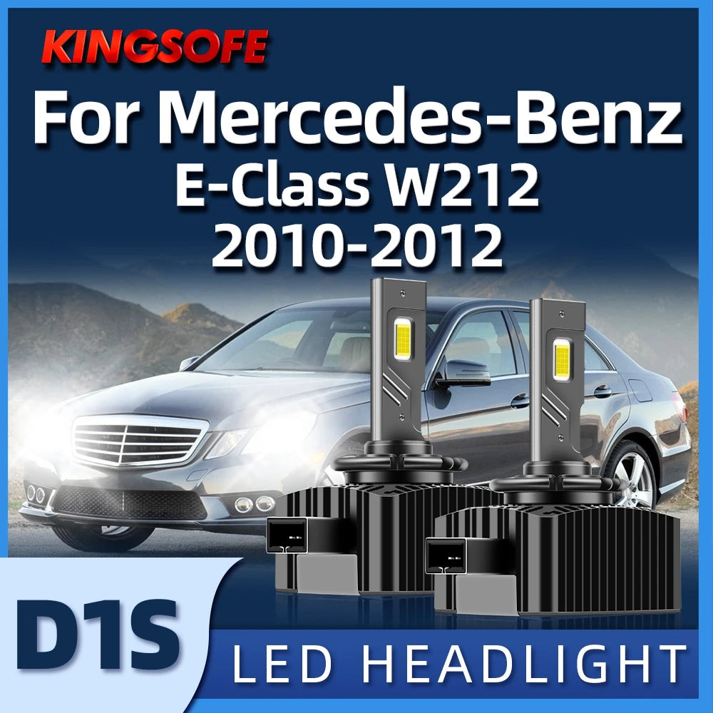 KINGSOFE 2PCS Car Light D1S Led Headlight 6000K Xenon HID High Low Beam Bulbs Fit For E-Cl