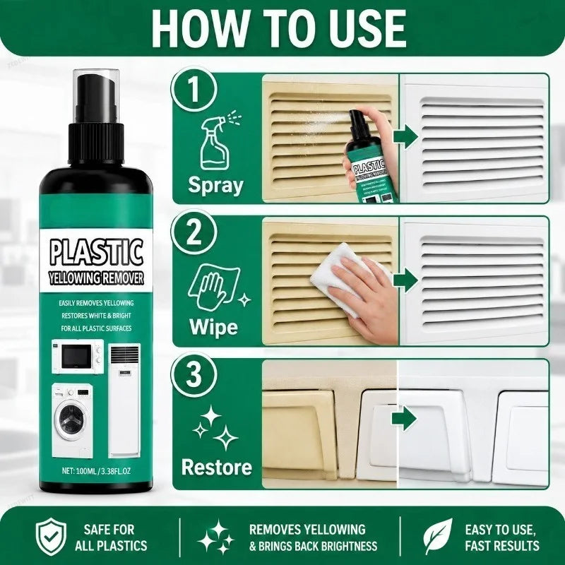 Multipurpose Household Plastic Yellowing Remover Scratch Repair Polish For Fridge AC Toilet Plas - Automotive LED Light