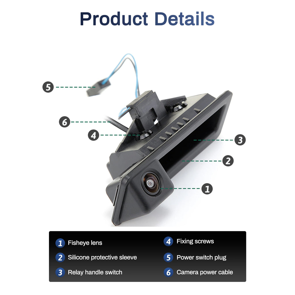 Trunk Handle Camera For BMW 3 Series 5 Series X5 X6 E39 E60 E70 E82 E90 Vehicle HD AHD 108