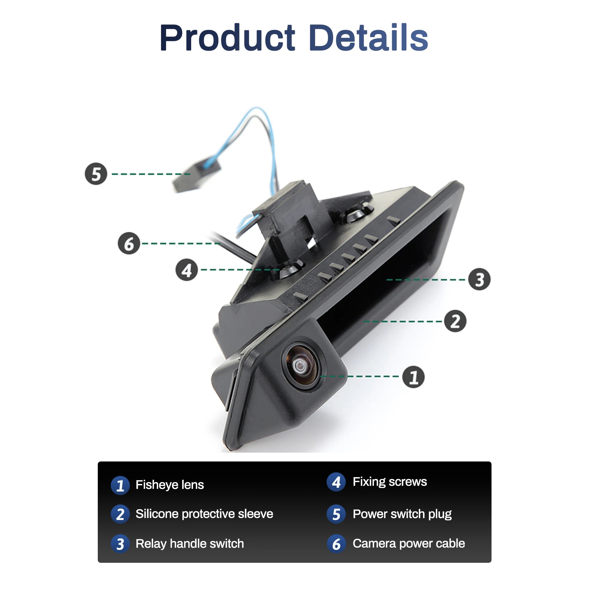 Trunk Handle Camera For BMW 3 Series 5 Series X5 X6 E39 E60 E70 E82 E90 Vehicle HD AHD 108