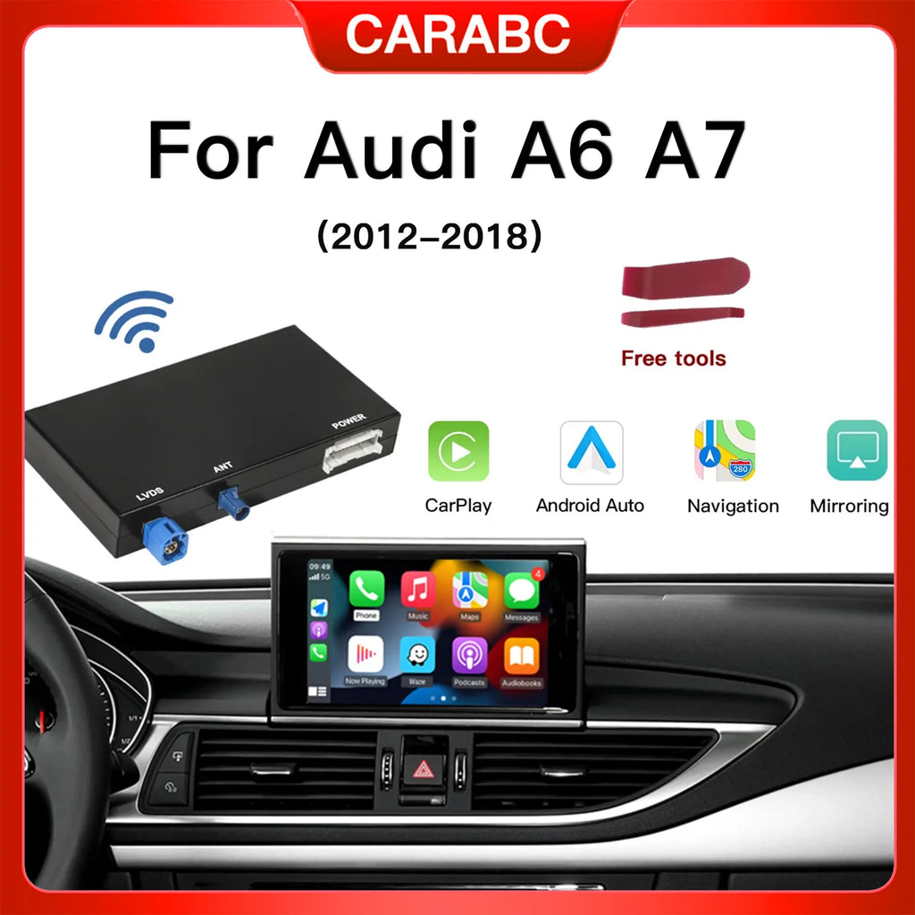 carabc Wireless CarPlay Android Auto Module For Audi A6 A7 2012-2018 Supports Bluetooth au | AUTOKITSHOP