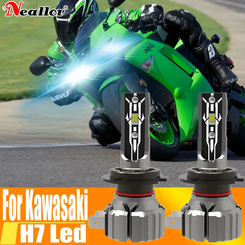 2x H7 Led Light Motorcycle Headlight Canbus Car Fog Bulb Moto Driving Running Lamp 12v 55w