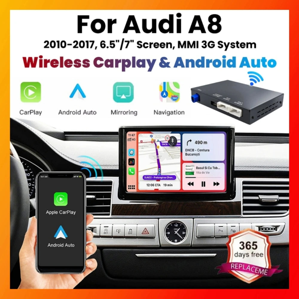 ANYFAR Wireless CarPlay Android Auto Interface for Audi A8 2012-2015 MMI 3G with AirPlay M | AUTOKITSHOP