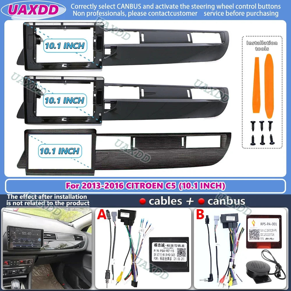 For 2013-2016 CITROEN C5 10.1INCH 2 Din Car stereo radio Android frame panel fascia cable