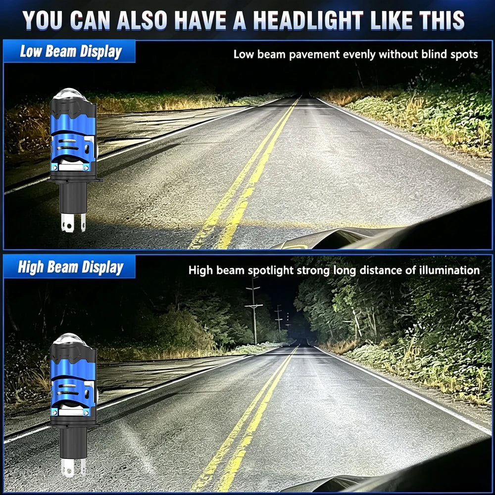 H4 LED Projector Lens Car Headlight 6500K White Canbus No Error 6800W 9800000LM 12V H4 Low