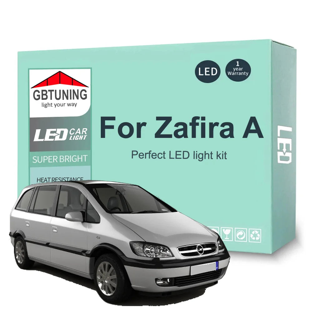 12-Piece LED Interior Light Kit for Opel Vauxhall Zafira A - Canbus Error-Free Bulbs | AUTOKITSHOP