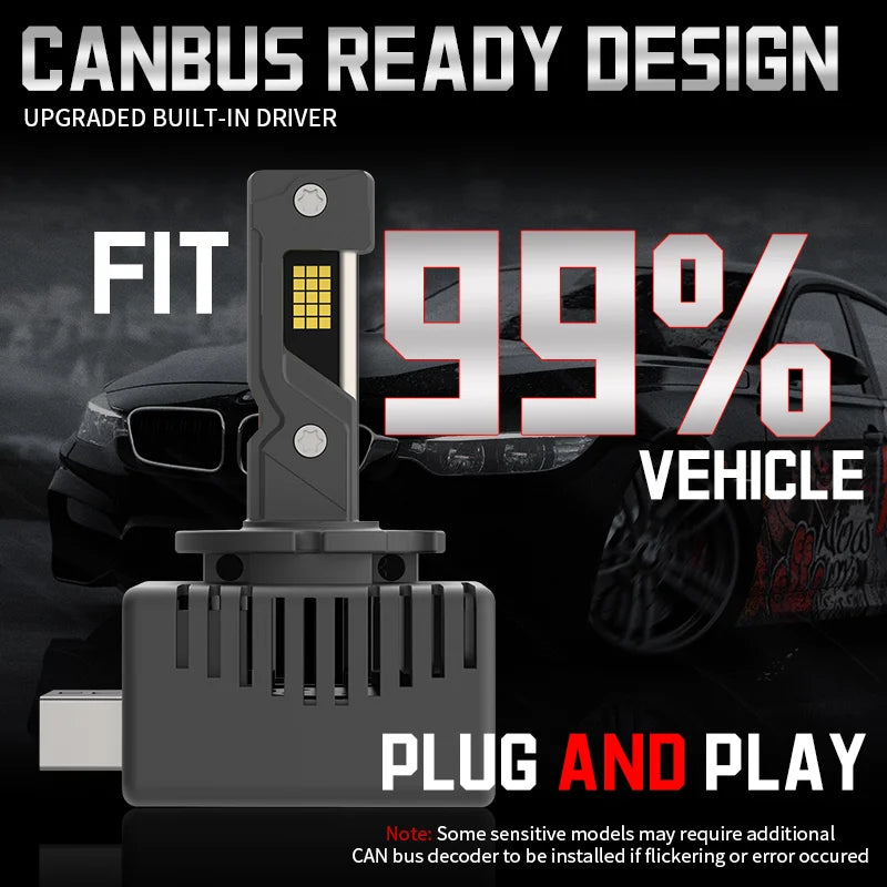 D1S D3S LED Car Headlight Bulbs Canbus D4S D2S D8S 30000LM 300W Super Bright D4R D2R Auto