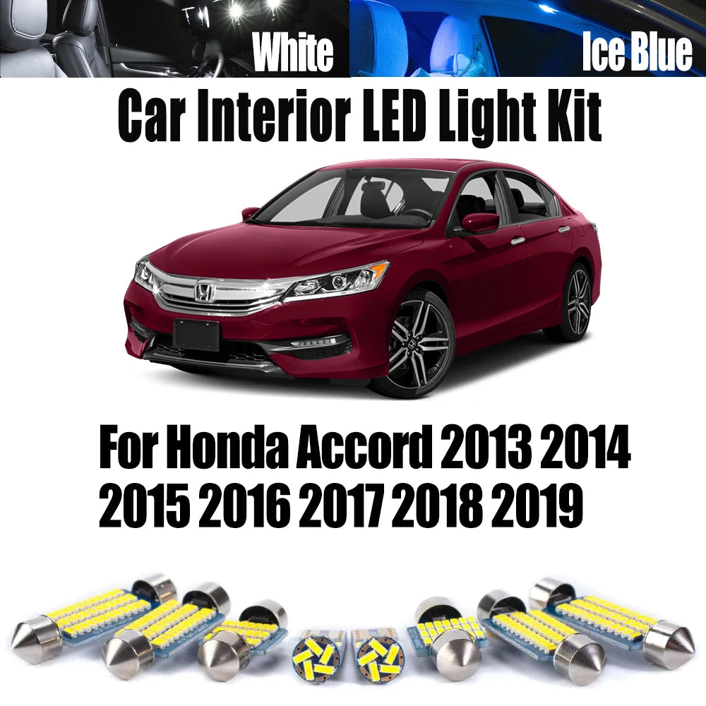 12-Piece LED Interior Light Kit for Honda Accord 2013-2015 - Canbus Dome Map Door Trunk Bulbs | AUTOKITSHOP