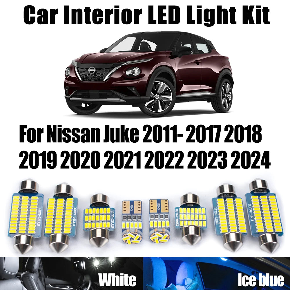 LED Interior Light Kit for Nissan Juke 2011- 2021 - Canbus Dome Map Door Trunk Bulbs | AUTOKITSHOP
