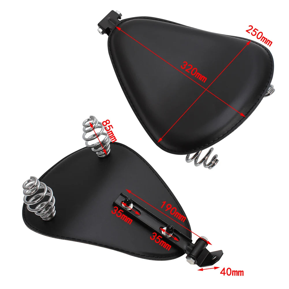 Motorcycle Spring Solo Seat With 3" Spring Mount Bracket Kit For Harley Sportster 48 XL883 XL120 - Automotive LED Light
