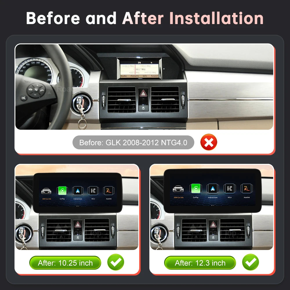 Road Top 12.3' 1920*720 Wireless CarPlay Android Auto Linux Multimedia Touch Screen for Me | AUTOKITSHOP