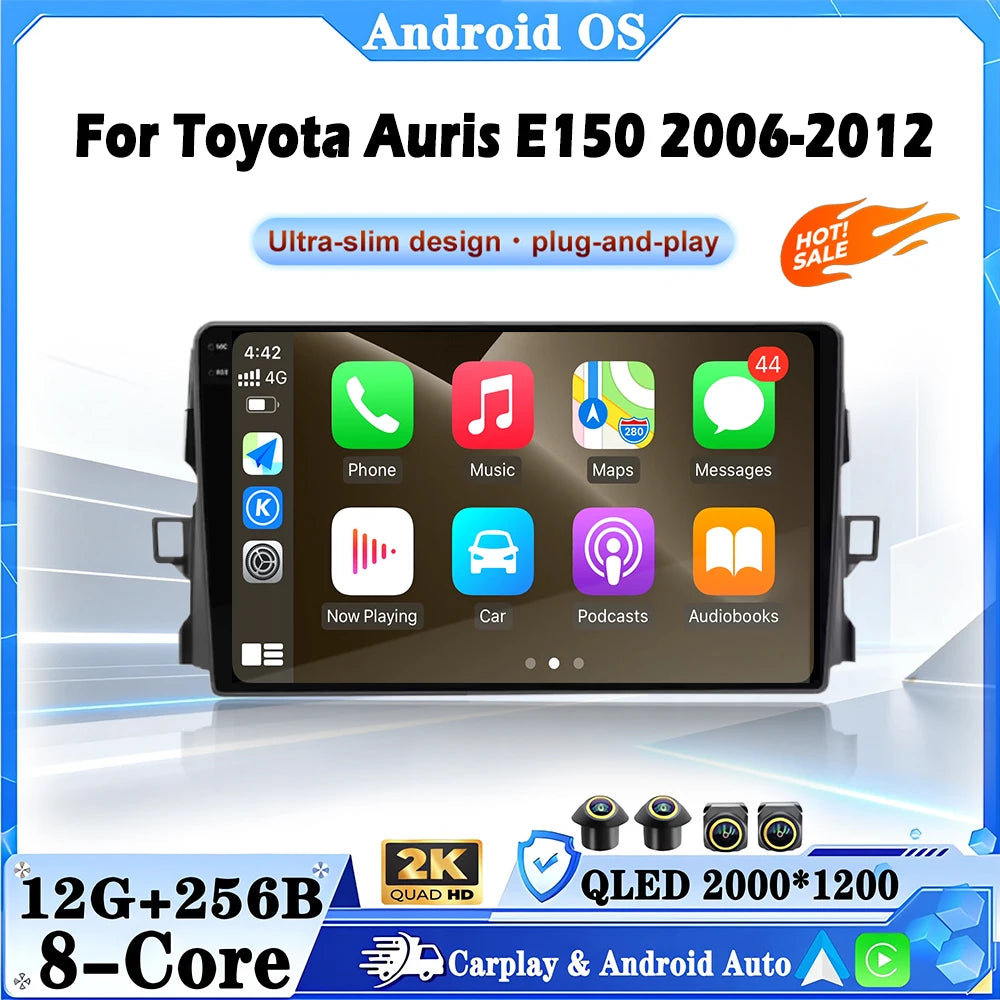 For Toyota Auris E150 2006-2012 Wireless Carplay Car Radio GPS Navigation Multimedia Video