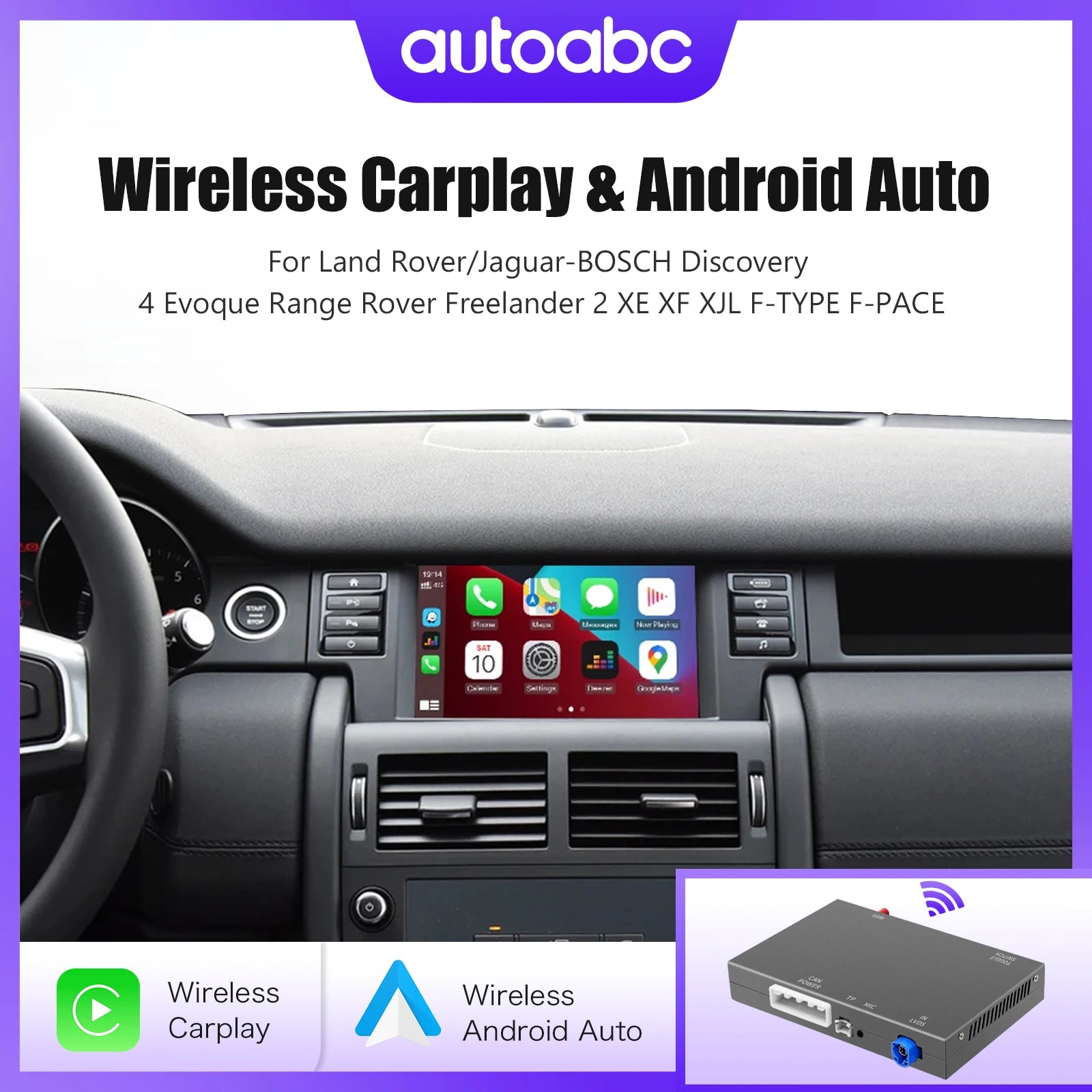 Wireless Carplay Android Auto Fits For Land Rover Jaguar Bosch Discovery4 Evoque Freelande