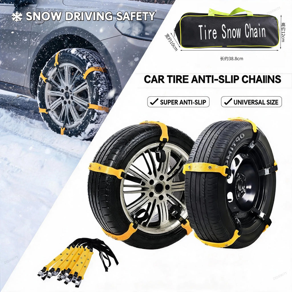 Off Road Winter Anti Slip Tire Chains 10PCS Snow Wheel Bands Anti Skid Safety Gear Fit Motorcycl - Automotive LED Light