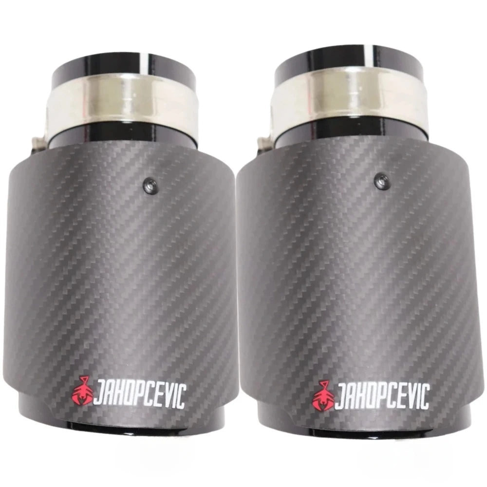 1 Piece Car Matte Carbon Fiber Muffler Tip Universal Exhaust System Pipe Mufflers Nozzle Tip Str - Automotive LED Light