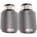 1 Piece Car Matte Carbon Fiber Muffler Tip Universal Exhaust System Pipe Mufflers Nozzle Tip Str - Automotive LED Light