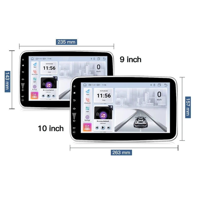 SZLELV 1 DIN Rotatable Car Radio Carplay Android Auto Universal Multimedia Player Audio Vi