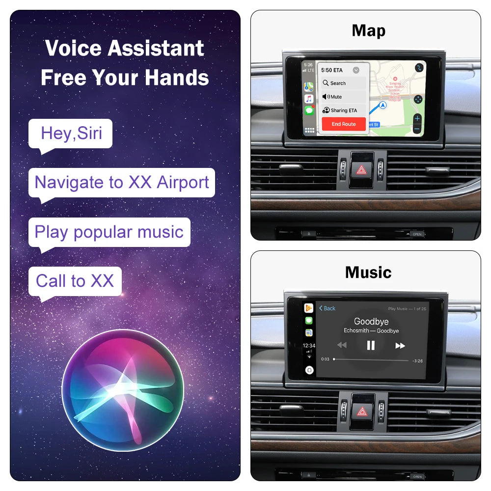Wireless CarPlay for Audi A6 A7 2012-2018, with Android Auto Interface Mirror Link AirPlay | AUTOKITSHOP