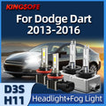 Car Light D3S Xenon HID Headlight H11 LED COB Chip Fog Light 6000K Fit For Dodge Dart 2013