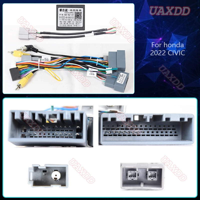 HD-RZ-01Car Stereo Radio cables Adapter canbus For honda 2022 CIVIC 16Pin CD Male Plug To