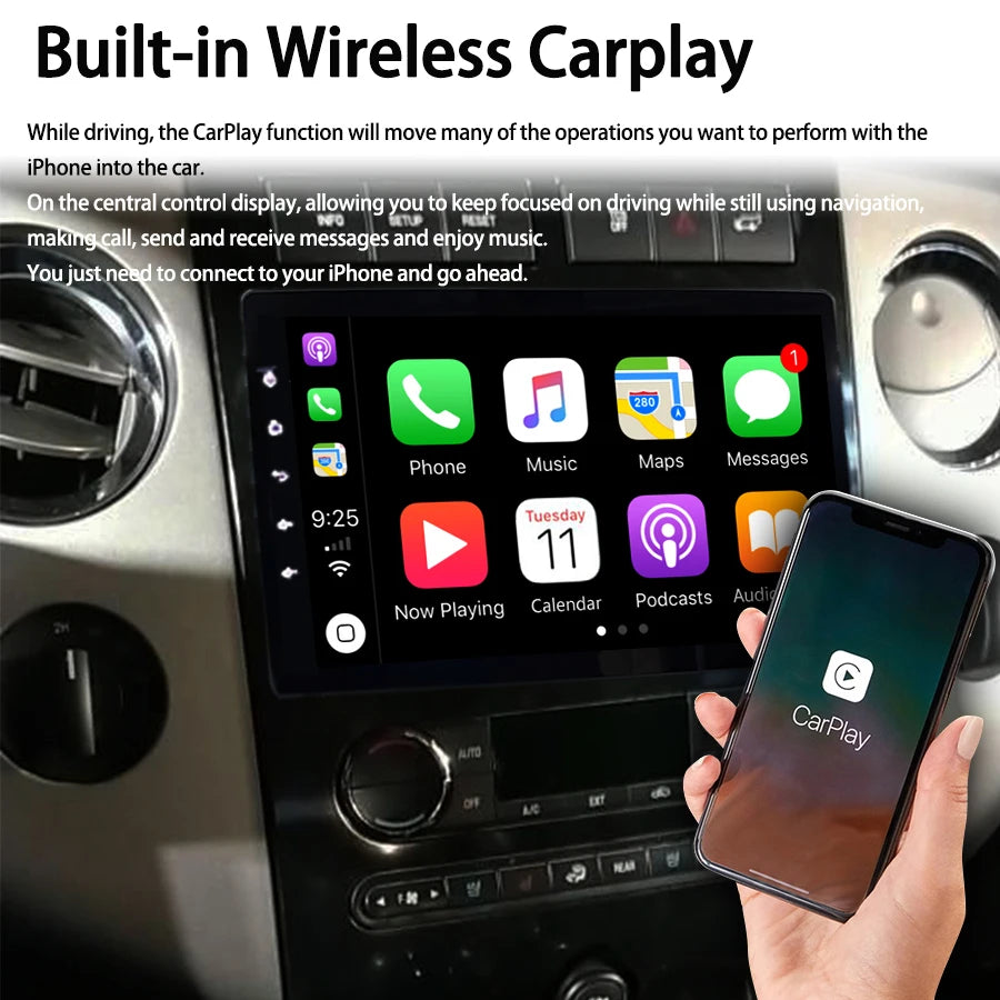2 Din Android 14 Touch Screen For Ford Expedition 2014 128GB Car Radio Multimedia Video Pl | AUTOKITSHOP