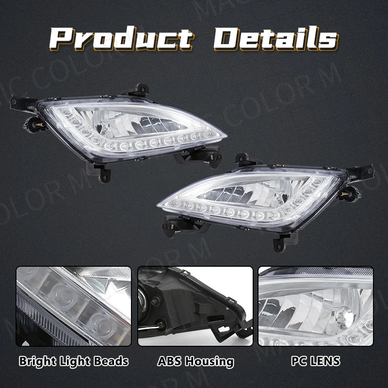For Hyundai Elantra GT I30 2012 2013 2014 2015 2016 DRL Fog Covers Daytime Running Lights  | AUTOKITSHOP