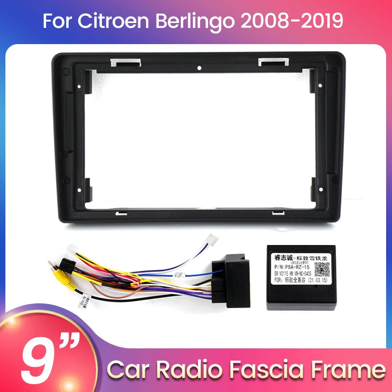 For Citroen Berlingo 2 B9 2008 - 2019 Car Radio 9 Inch Stereo Dashboard Panel Frame Power  | AUTOKITSHOP
