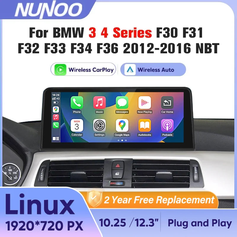 Wireless Carplay Android Auto For BMW 3 4 Series F30 F31 F32 F33 F34 F36 NBT Multimedia Di