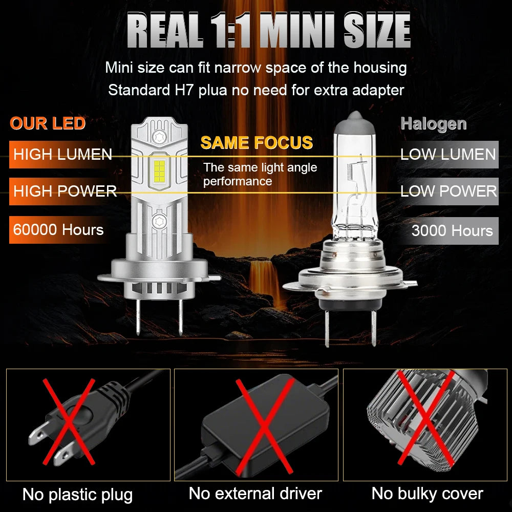 H7 H4 H1 Led Headlight 1200000LM Spotlights CSP Chip Automobile Lamp 6000K Diode Fog Bulb