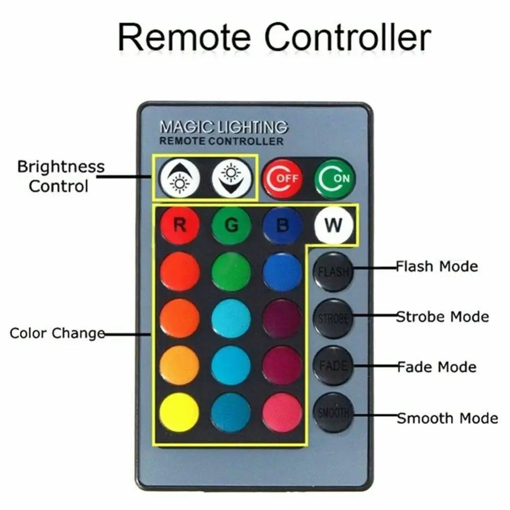 16Color RGB H11/H8/H9 LED Bulbs with Wireless IR Remote For Fog Light Driving Lamp 27SMD 5