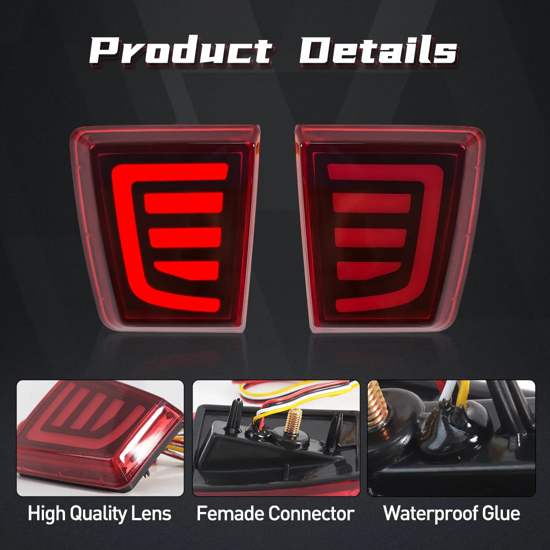 LED Bumper Reflector Lights For Mitsubishi Pajero Shogun V97 V98 V87 V93 V95 Montero 2007  | AUTOKITSHOP
