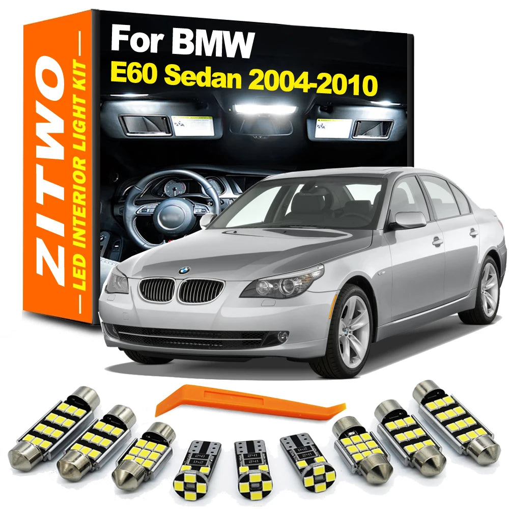 ZITWO 20Pcs LED Bulbs Interior Map Dome Door Foot Plate Light Kit For BMW 5 Series E60 Sedan 525 528 530 2004-2010 Accessories