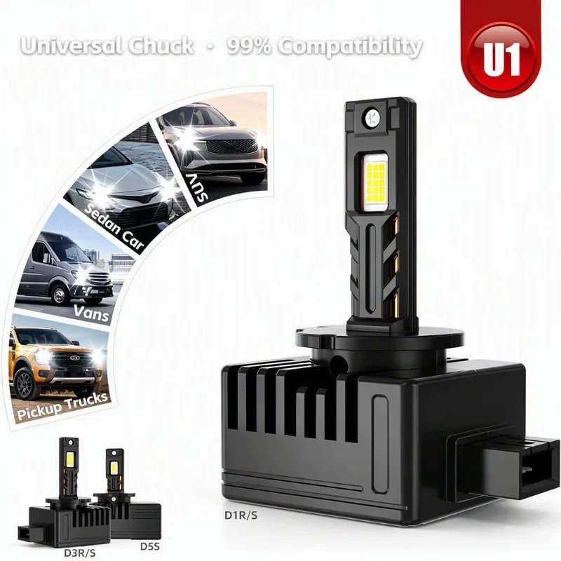 U1 LED Headlight Bulbs D2S D2R D4S D4R With GC-4575 9000LM CANBUS Function Plug and Play R