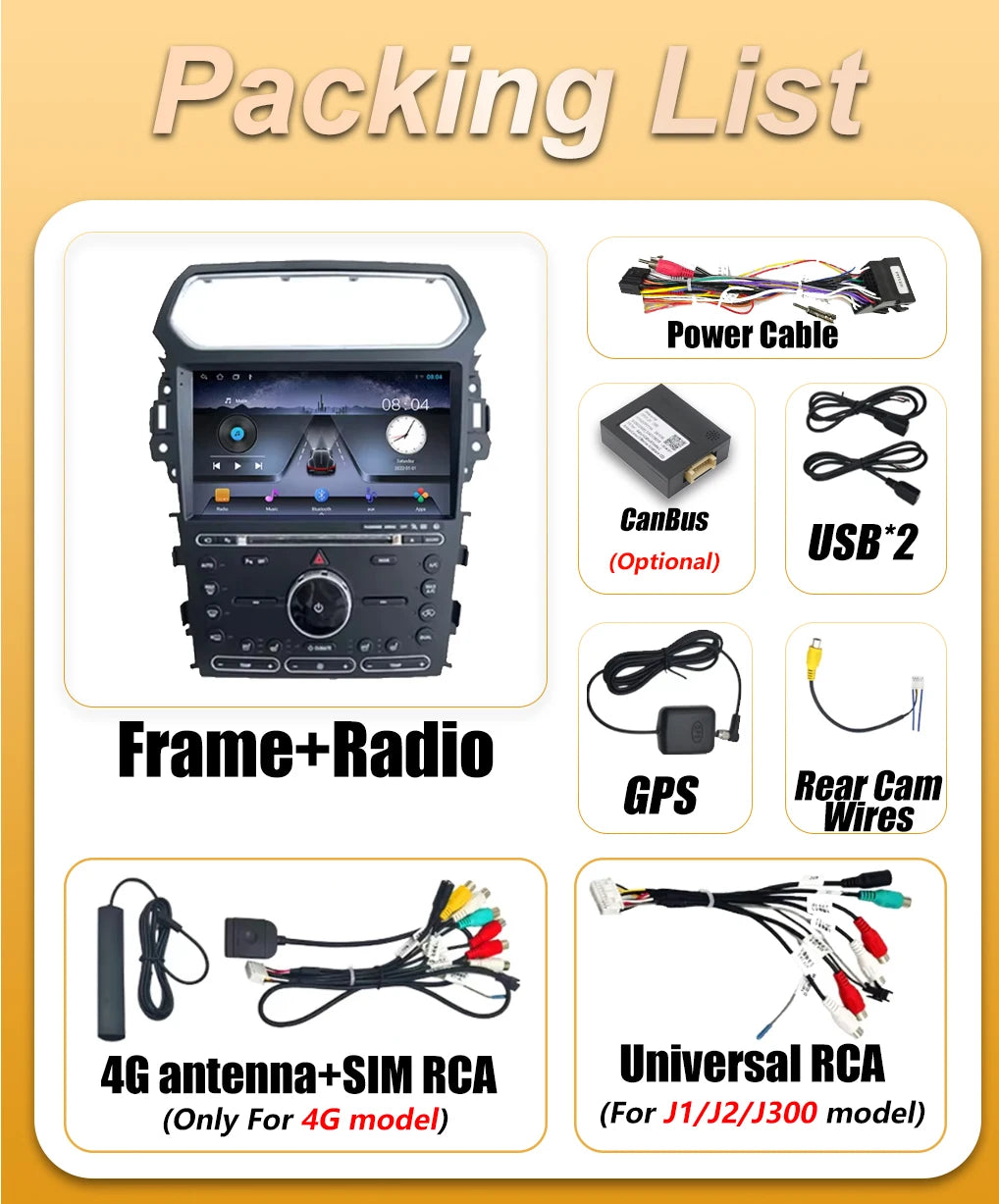 Bluetooth Car Radio For Ford Explorer 5 2011 2012 2013 2014 2015 2016-2019 Android 16 Carp | AUTOKITSHOP