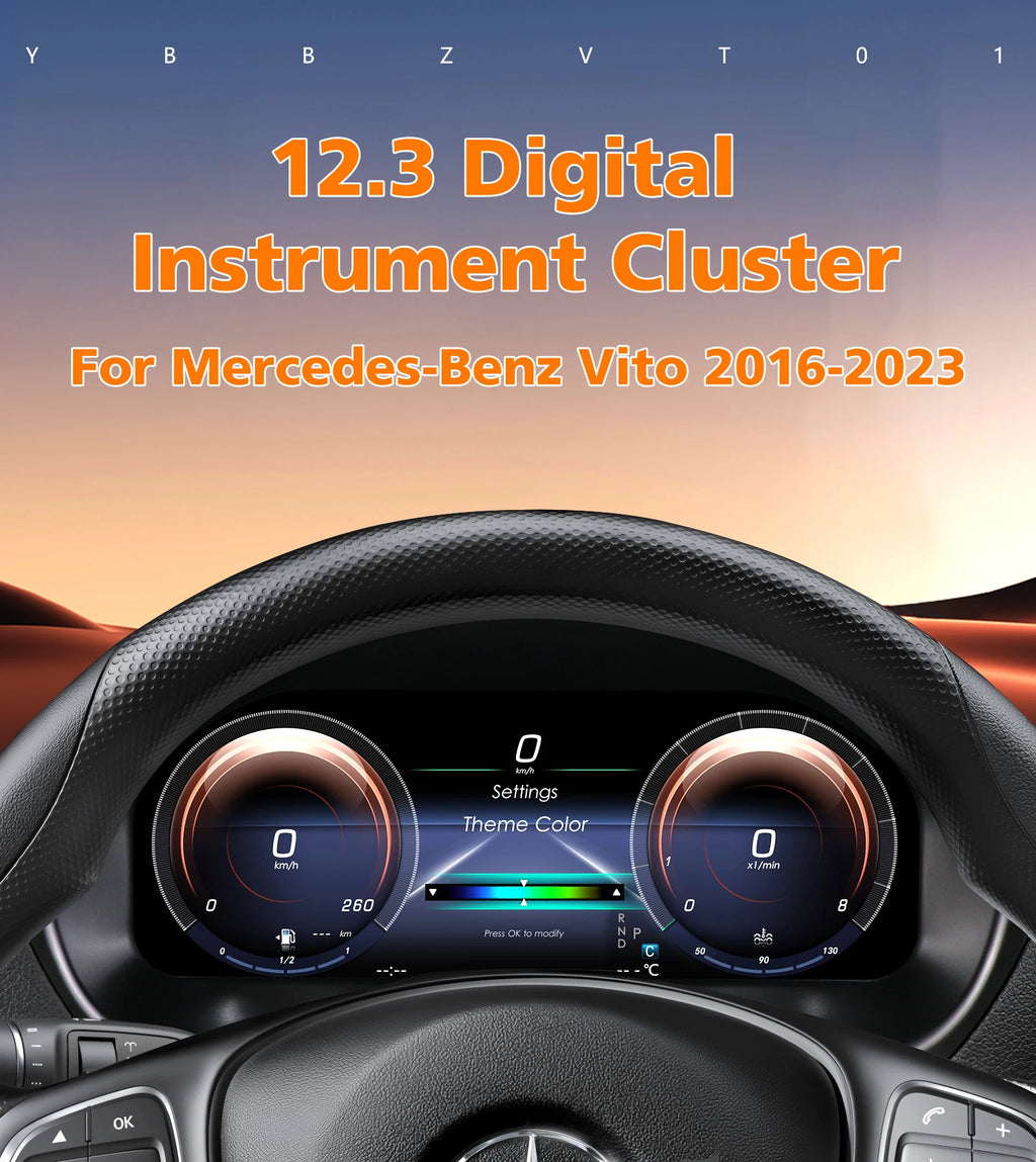 For Mercedes-Benz Vito 2016-2023 Car Digital Instrument Cluster LCD Dashboard panel Virtua