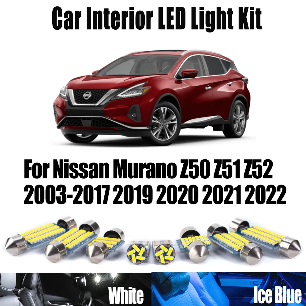 LED Interior Light Kit for Nissan Murano Z50 Z51 Z52 2003- 2019 - Canbus Dome Map Door Trunk Bulbs | AUTOKITSHOP