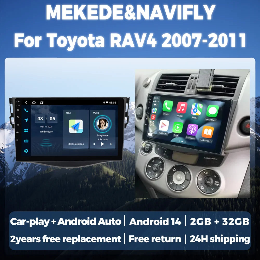 Android 14 Car Radio For Toyota RAV4 RAV 4 XA30 2005 - 2013 Autoradio Multimedia Player Ca