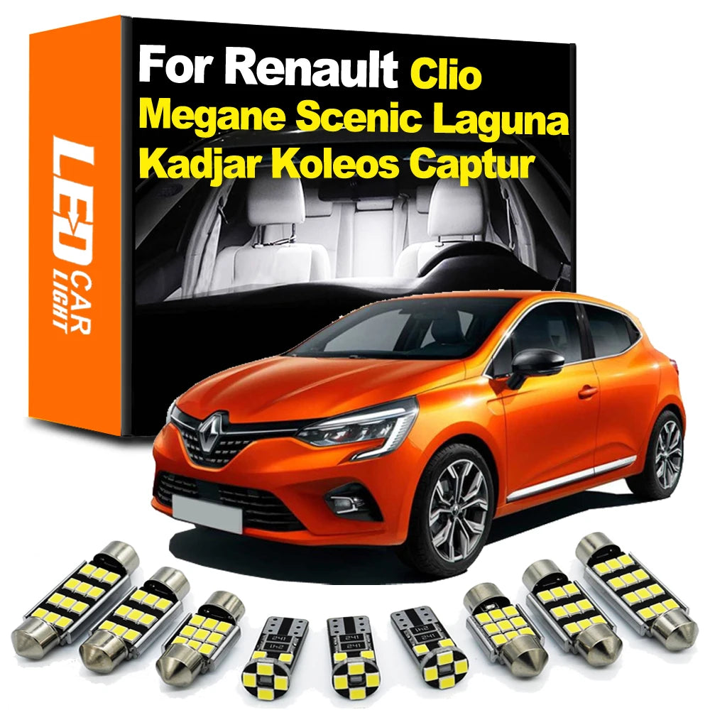LED Interior Light Kit for Renault Laguna Clio Megane Grand Scenic Espace 1 2 3 4 CC Kangoo Koleos Captur Kadjar Modu...