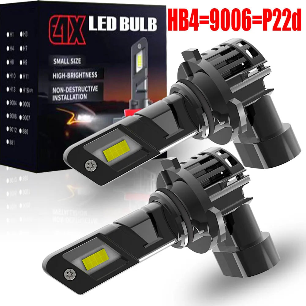 HB4 9006 P22d Led Vehicles Headlight Canbus No Error Powerful Turbo Diode Bulb White Light