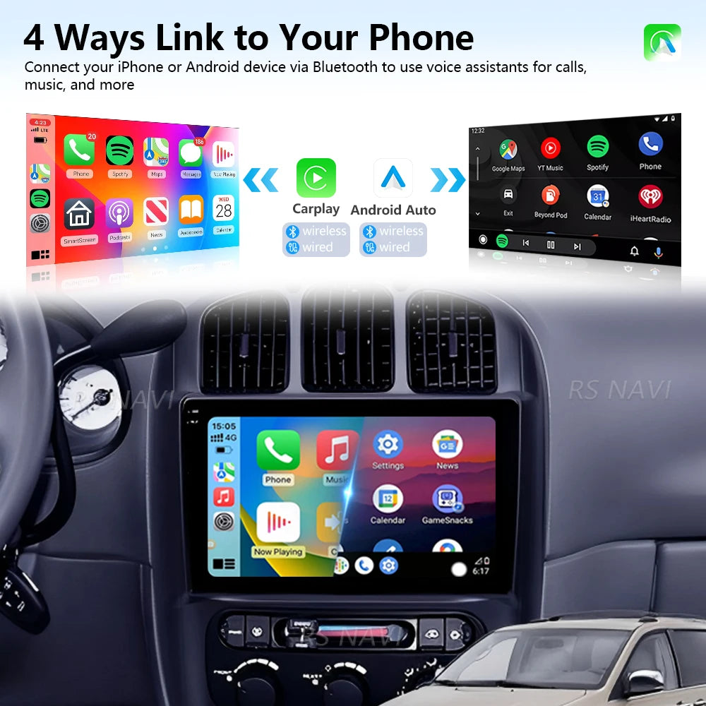 Plug and Play Android 16 Carplay Car Radio For Chrysler Grand Voyager RS 2000-2012 For Dod