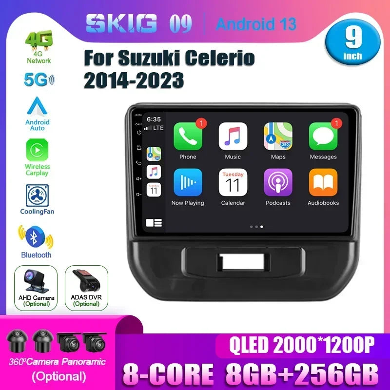For Suzuki Celerio 2014-2023 Android 14 Radio Multimedia 5G GPS Navigation 2 Din Carplay S